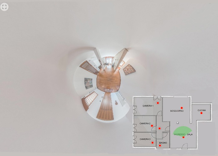 virtual tour interattivo con elementi grafici