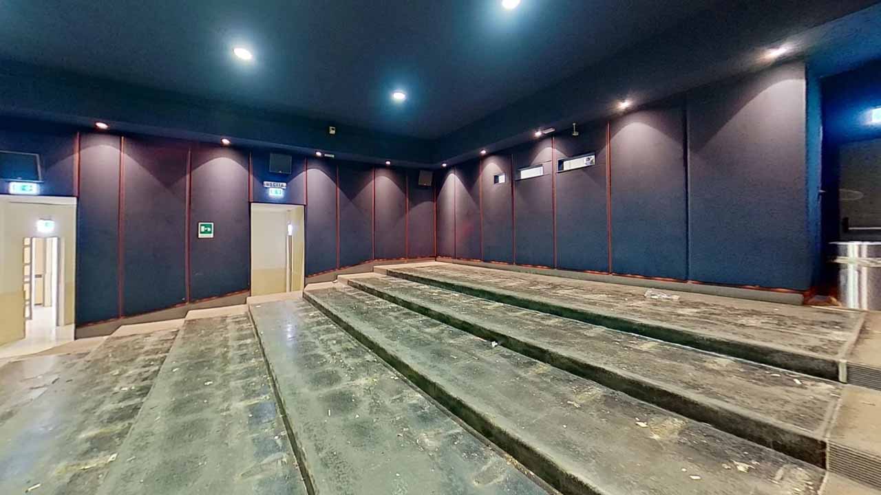Sala del Multisala Roma acquisita per il rilievo digitale